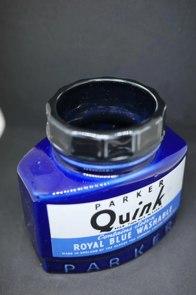 Vintage PARKER Quink Ceramic Pen Pot 1986