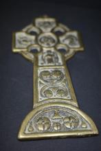  Vintage Brass Cornish Celtic cross Mid-Century Religious icon