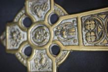  Vintage Brass Cornish Celtic cross Mid-Century Religious icon