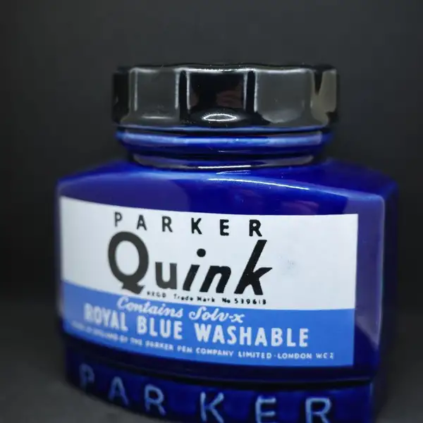 Vintage PARKER Quink Ceramic Pen Pot 1986
